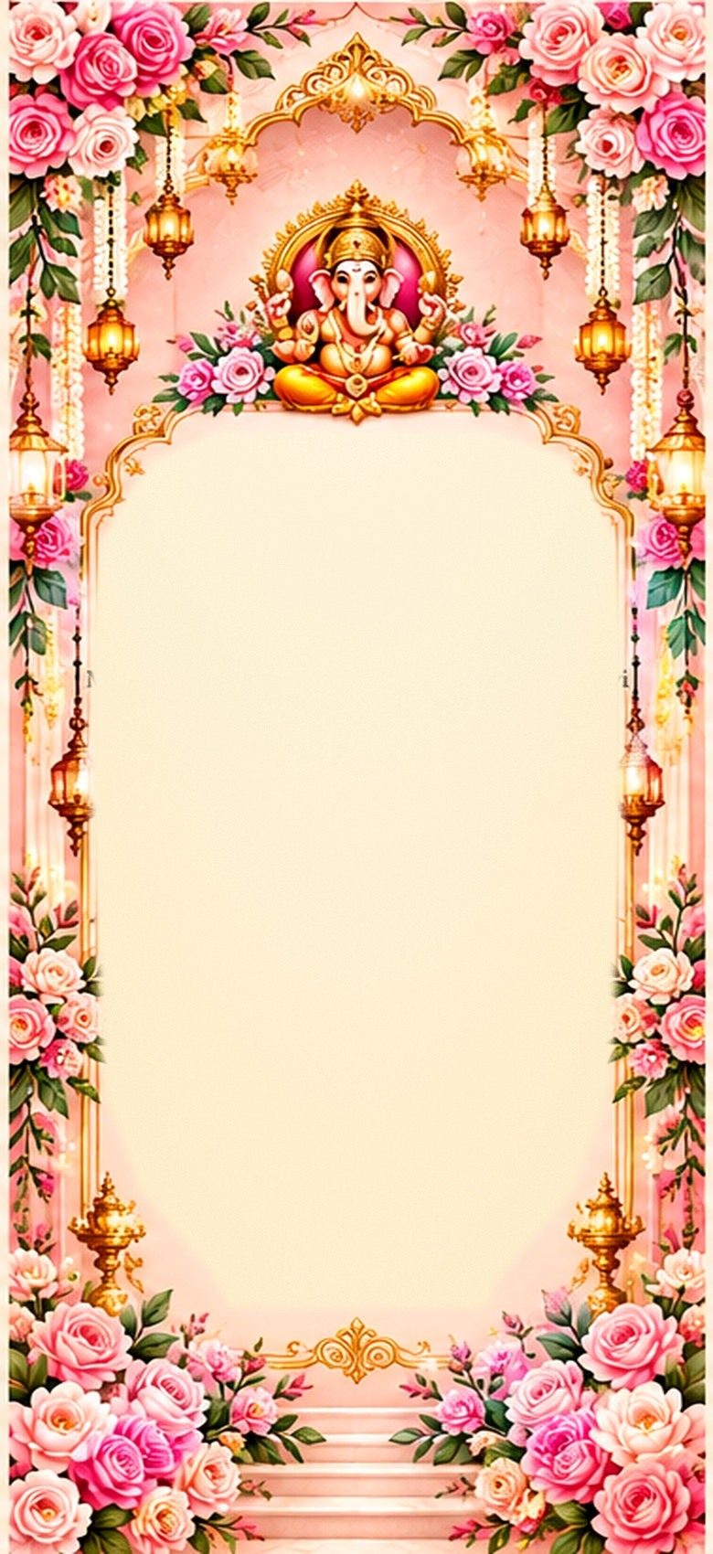 Pink floral luxury card